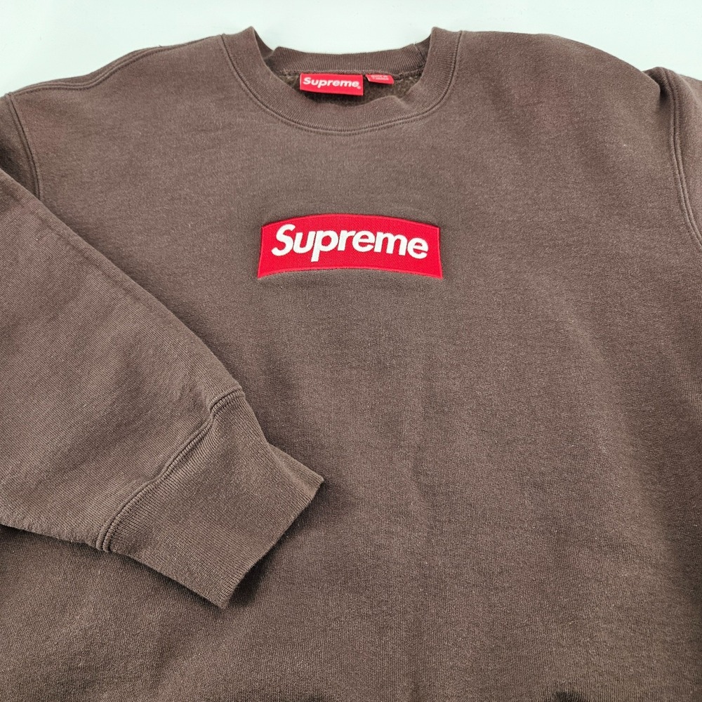 Supreme Box Logo Crewneck FW22 Brown Red BOGO Sweatshirt Small S Unisex Fit